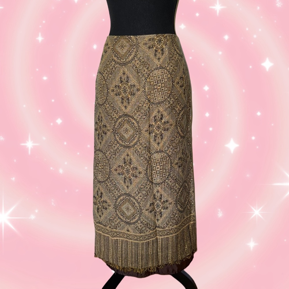 Tailor B. Moss Intricate Patterned Midi Skirt